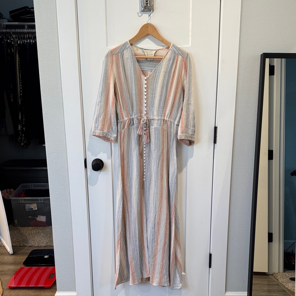 California Moonrise Striped Long Sleeve Dress